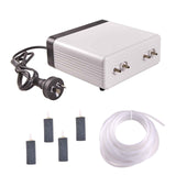 Aqua Aquarium Fish Tank Air Pump 4 Outlet Oxygen Fountain Pipes Stones AU plug