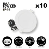 10 x 10W LED Downlight Warm/Cool/Day Light Dimmable Tri-Color DIM/Non DIM 90mm