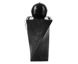Solar Water Feature Twisted Fountain LED Light Bird Bath 85CM Black