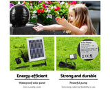 Solar Water Feature Twisted Fountain LED Light Bird Bath 85CM Black