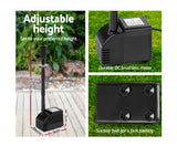 Day/Night Solar Panel POND WATER Fountain Feature PUMP W/ Battery LED Light 800L