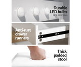 Dressing Table Led Makeup Mirror Stool Set 12 Bulbs Vanity Desk White