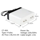 Aqua Aquarium Fish Tank Air Pump 4 Outlet Oxygen Fountain Pipes Stones AU plug