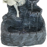 Angel Falls Solar Outdoor Water Feature Fountain w/ Battery with LED Light SL452