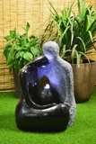 Solar pump Garden Outdoor Black Granite Couple Ball Water Fountain Feature SL411