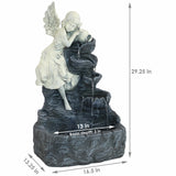 Angel Falls Solar Outdoor Water Feature Fountain w/ Battery with LED Light SL452