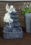 Angel Falls Solar Outdoor Water Feature Fountain w/ Battery with LED Light SL452