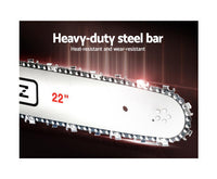 62CC 22 Bar Chainsaw Petrol Commercial E-Start Pruning Chain Saw
