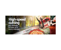 62CC 22 Bar Chainsaw Petrol Commercial E-Start Pruning Chain Saw