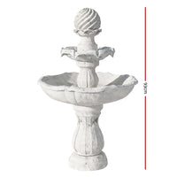 Solar Water Feature 3-Tier Fountain with Pump Kit Bird Bath 93CM Ivory