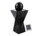 Solar Water Feature Twisted Fountain LED Light Bird Bath 85CM Black