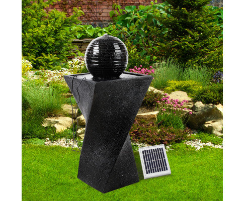 Contemporary Solar Powered Water Feature Fountain With Led Lights