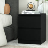 Artiss Bedside Table 2 Drawers - PEPE Black