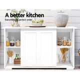 Artiss Buffet Sideboard Sliding Doors - SERA White