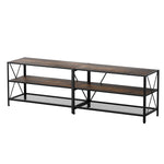 Artiss Entertainment Unit TV Stand 3-tier Display Shelves Vintage Rustic Walnut