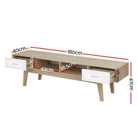 Artiss TV Cabinet Entertainment Unit 180cm Oak White Gary