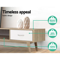 Artiss TV Cabinet Entertainment Unit 180cm Oak White Gary