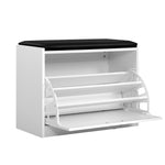 Artiss Shoe Rack Cabinet Bench 15 Pairs White Kyla