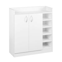 Shoe Rack Cabinet 21 Pairs Adjustable Shelves White Organiser Shelf Cupboard