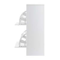 24 Pairs  Shoe Rack Cabinet Adjustable Shelves White Iris