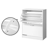 24 Pairs  Shoe Rack Cabinet Adjustable Shelves White Iris