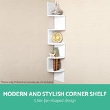 Artiss Wall Shelf Corner Floating 5-Tier White