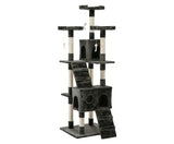 180cm Cat Tree Trees Scratching Post Scratcher Tower Condo House Furniture Wood Grey