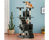 180cm Cat Tree Trees Scratching Post Scratcher Tower Condo House Furniture Wood Grey