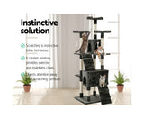180cm Cat Tree Trees Scratching Post Scratcher Tower Condo House Furniture Wood Grey