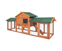 220cm wide Large wooden Chicken Coop Rabbit Hutch Waterproof Pet House