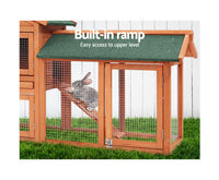 220cm wide Large wooden Chicken Coop Rabbit Hutch Waterproof Pet House