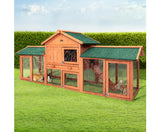 220cm wide Large wooden Chicken Coop Rabbit Hutch Waterproof Pet House