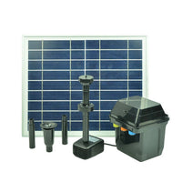 Day/Night Solar Panel POND WATER Fountain Feature PUMP W/ Battery LED Light 560L