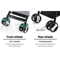 3 in 1 Pet Stroller Pram Dog Carrier Trailer 4 Wheel Foldable 360° Rotate Waterproof