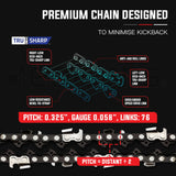 52cc Petrol Commercial Chainsaw 20 Bar E-Start Chain Saw