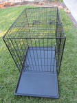 Large 91cm Collapsible 2 Doors Pet Dog Puppy Crate Cage Tray