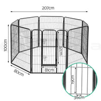 Premium Heavy Duty Metal 8 Panel Pet Dog Playpen Enclosure Puppy Exercise Cage Fence