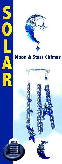 SOLAR LIGHT MOON & STARS COLOUR CHANGING WIND CHIMES