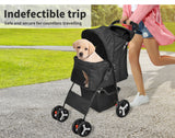 Pet Stroller Dog Cat Cage Puppy Pushchair Travel Walk Carrier 4 wheels