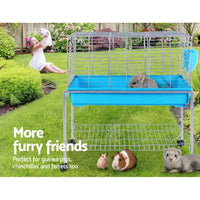 Rabbit Cage Hutch Cages Indoor Hamster Enclosure Carrier Bunny Blue