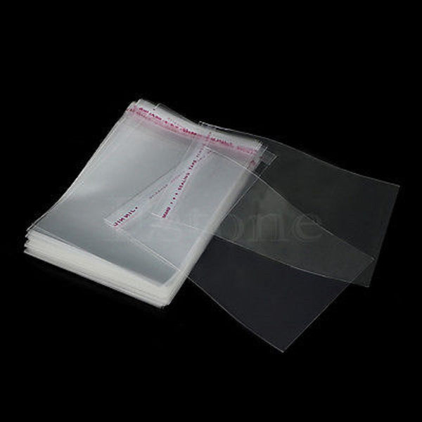 11 SIZES 100pcs Clear Self Adhesive Seal Plastic Bags 